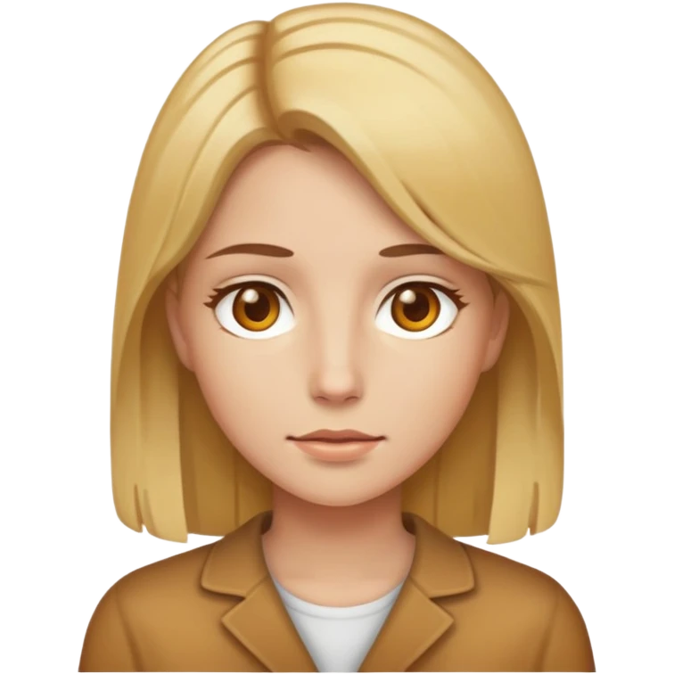 Peau blonde cheveux chatain yeux miel emoji