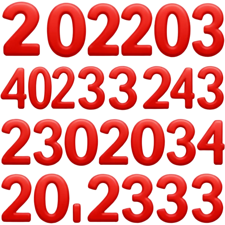 red numbers "2023" emoji