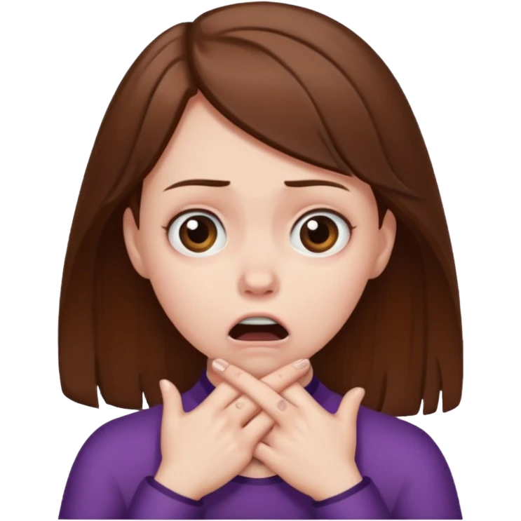 Girl pretending to choke herself  emoji