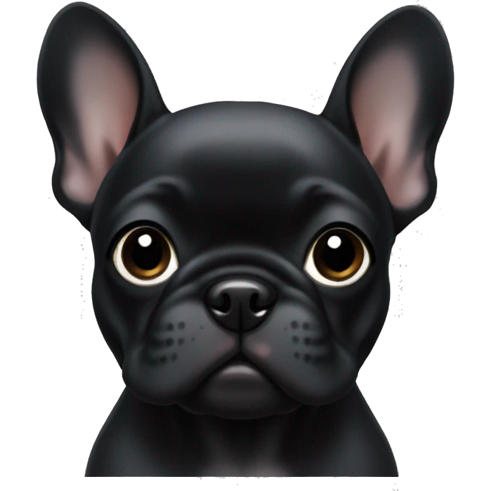 Solid black Frenchie pup  emoji