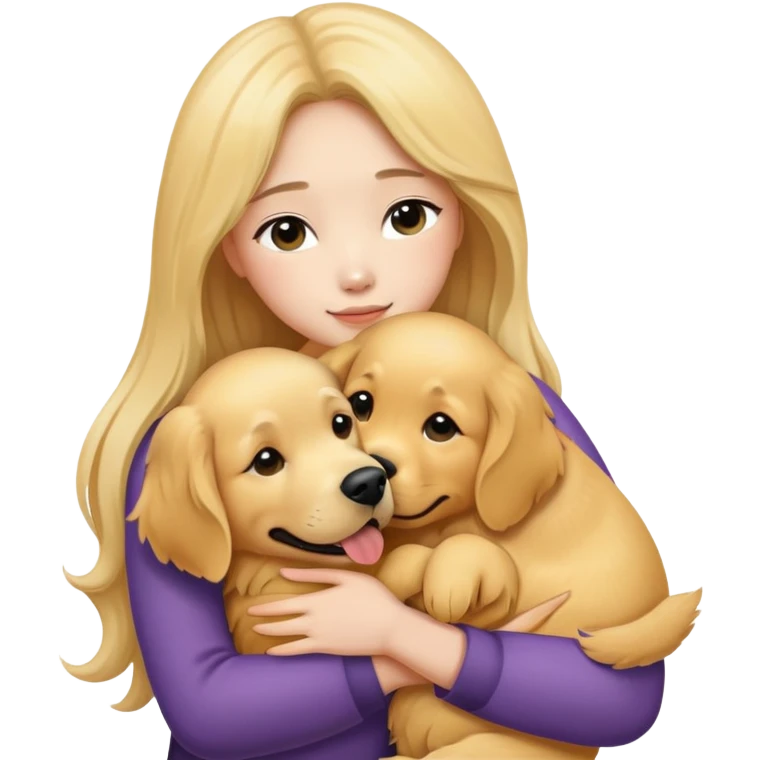 Jennie kim hugs a Golden Retriever emoji