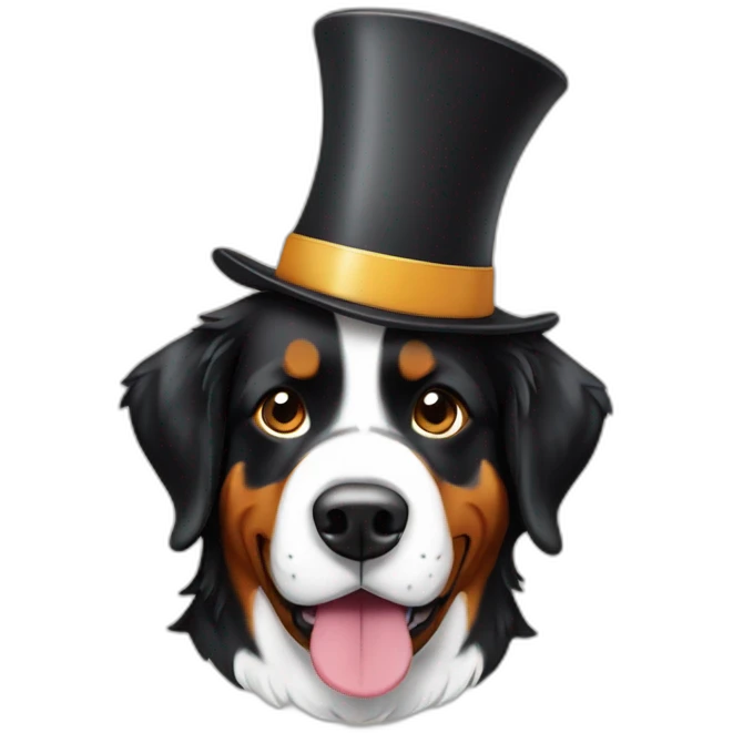 bernese mountain dog with a cooking  chef top hat emoji