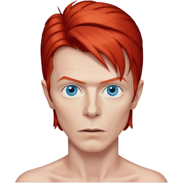 David Bowie with Blue eyes, red hair emoji