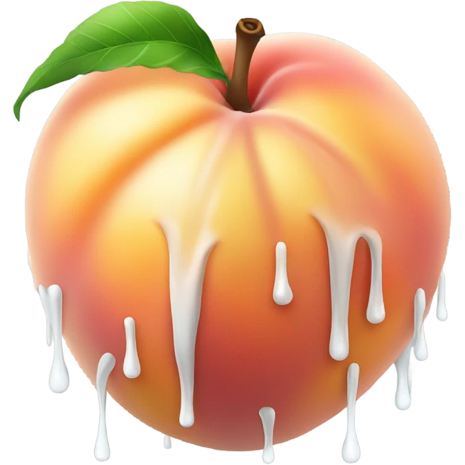 Peach dripping white at the end emoji