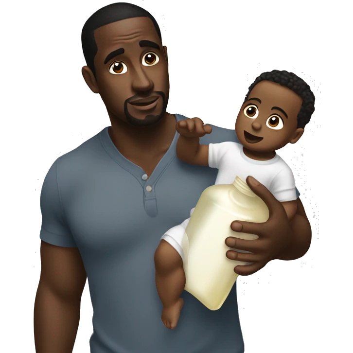 Diddy holding baby oil emoji