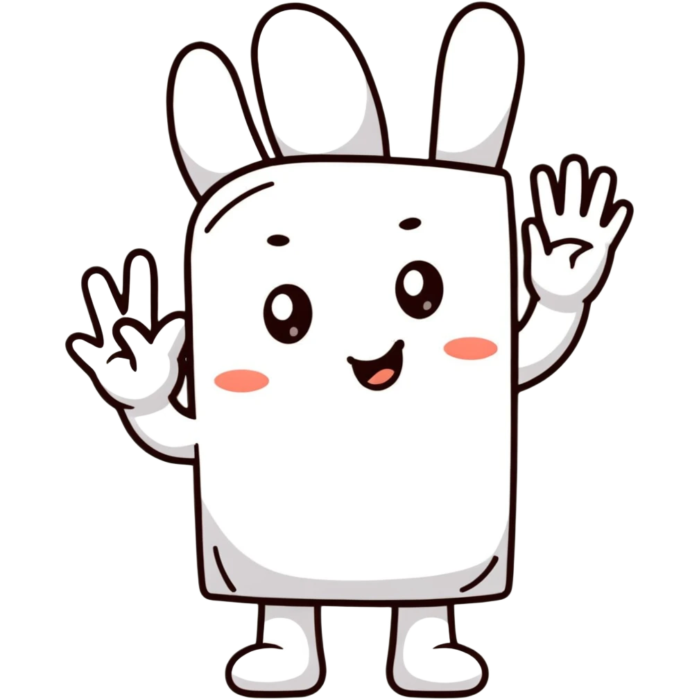 cute character waving hand emoji