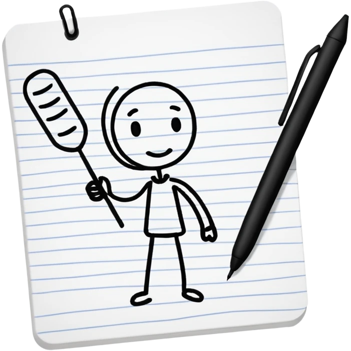 paper and pen doodle emoji