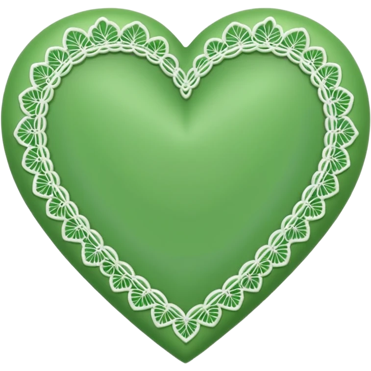 green heart with a lace border emoji