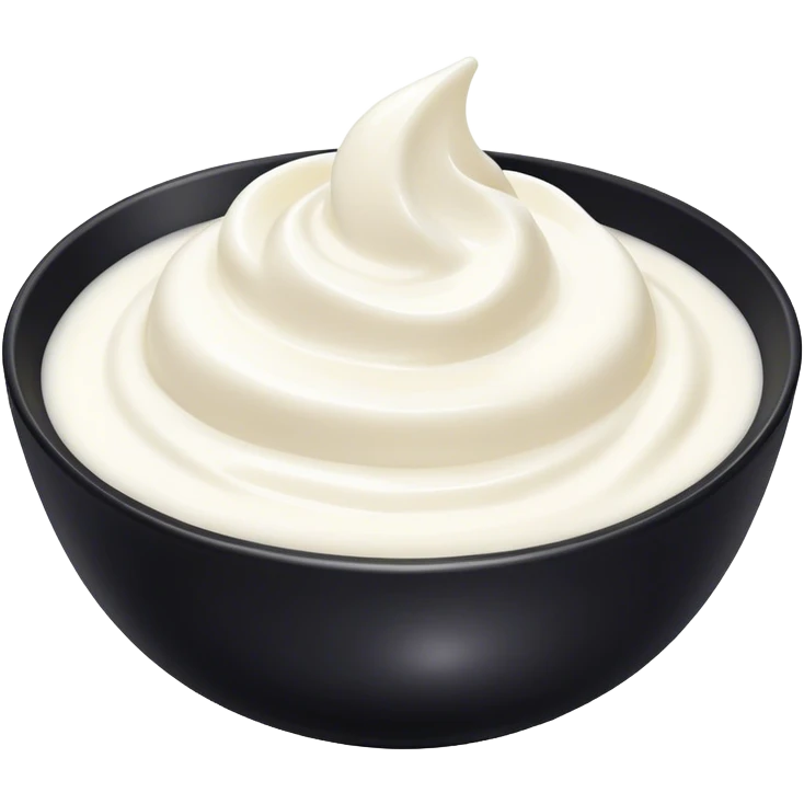 Black bowl yogurt  emoji