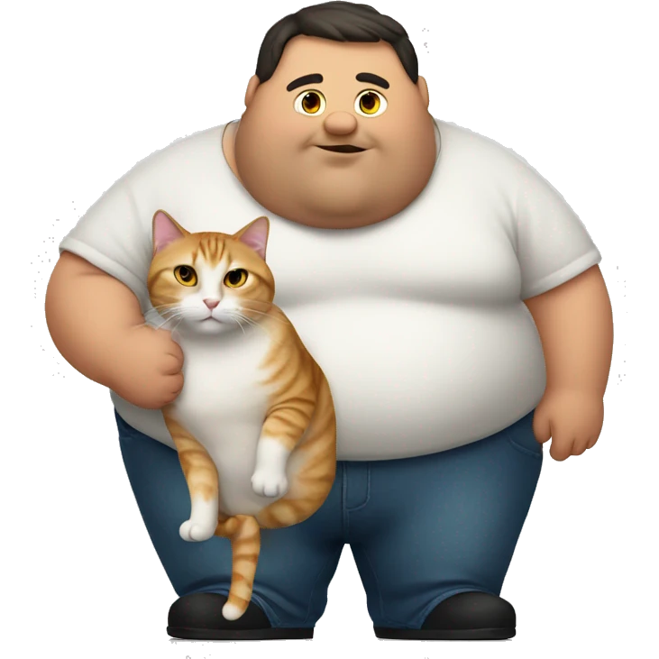 a fat guy with a cat emoji
