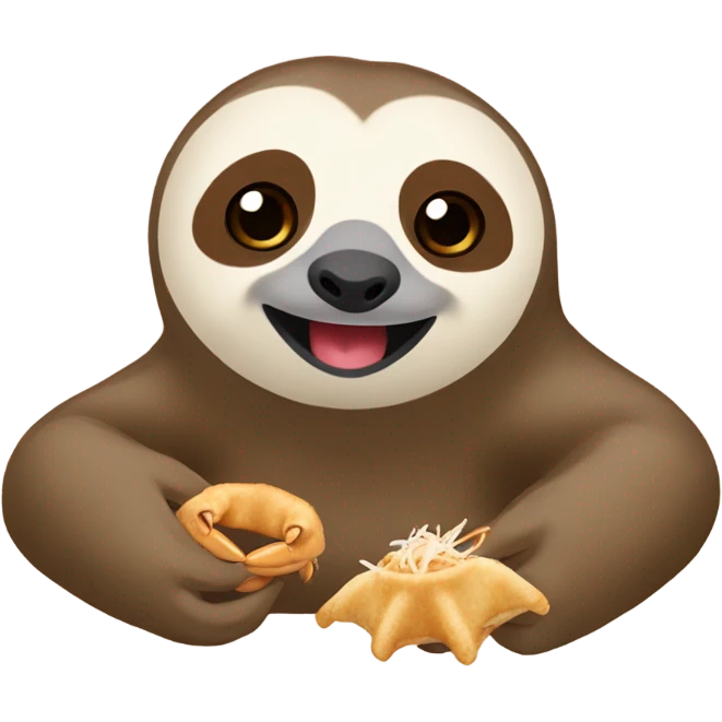 Sloth eating crab Rangoon  emoji