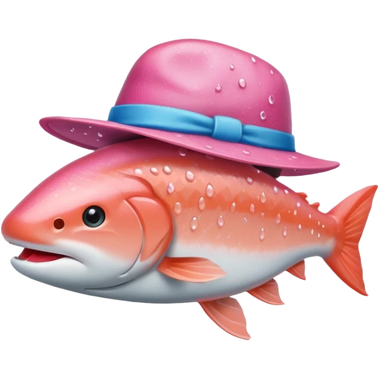 A salmon with a hat emoji