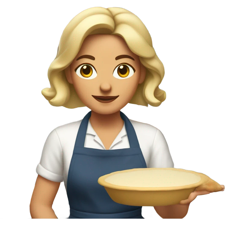 White mom baking pie emoji