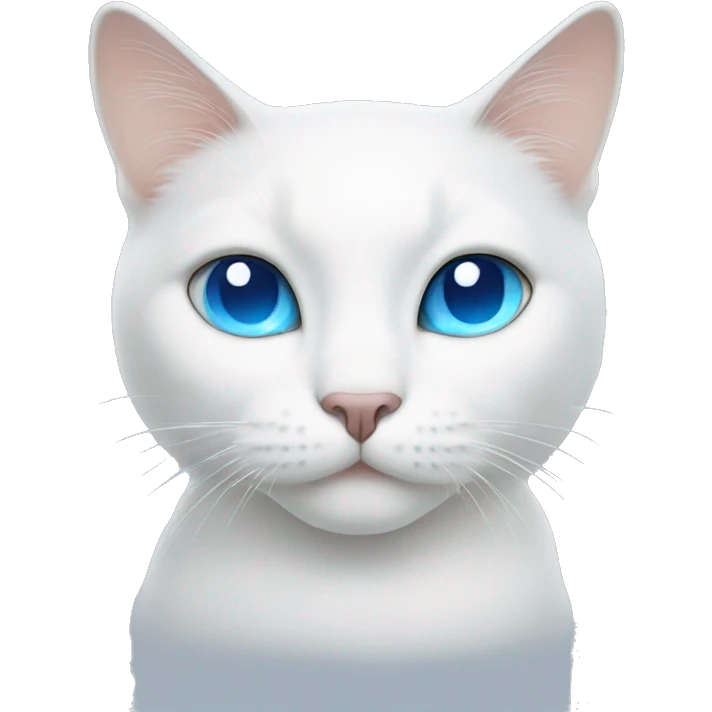 White cat with blue eyes emoji