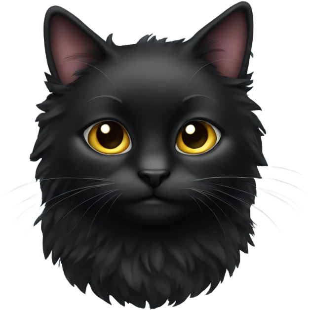 Fluffy black cat emoji