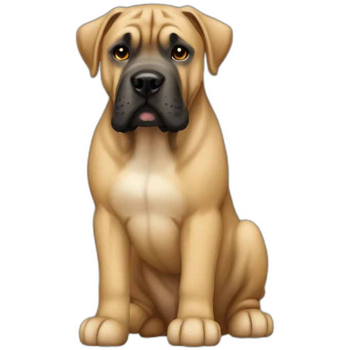 dog Cane Corso color fawn full body emoji