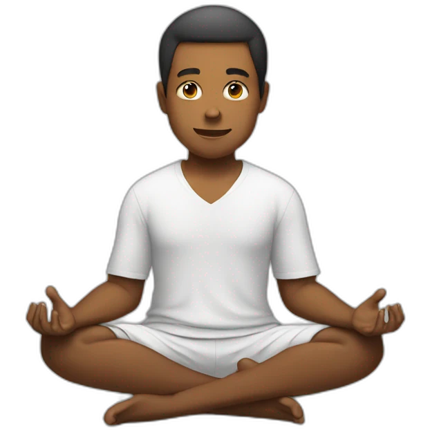 meditate young guy emoji