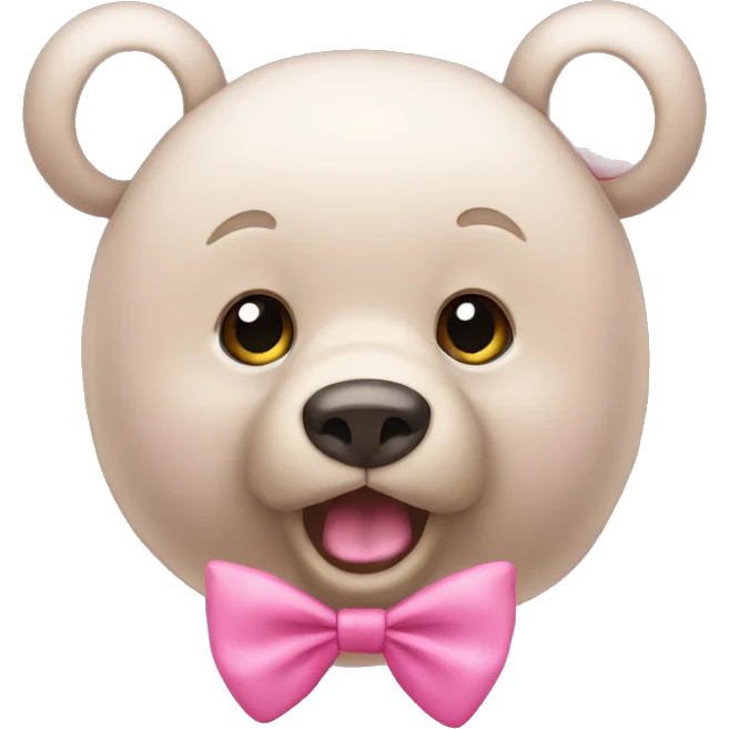 Bear with a pink bow on its ear emoji