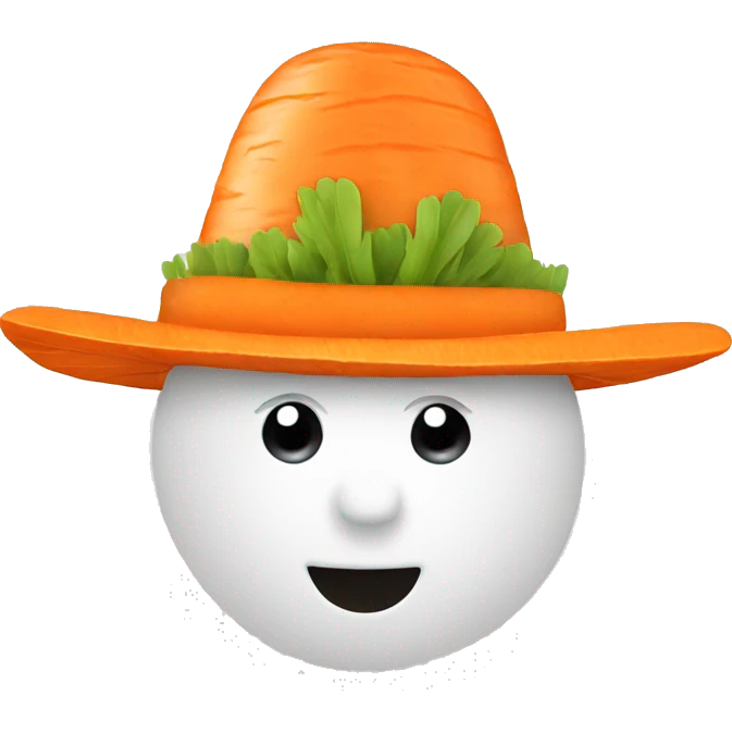 a carrot with a hat emoji