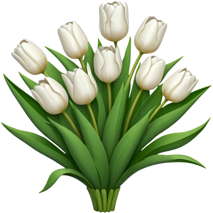 white tulip bouquet emoji