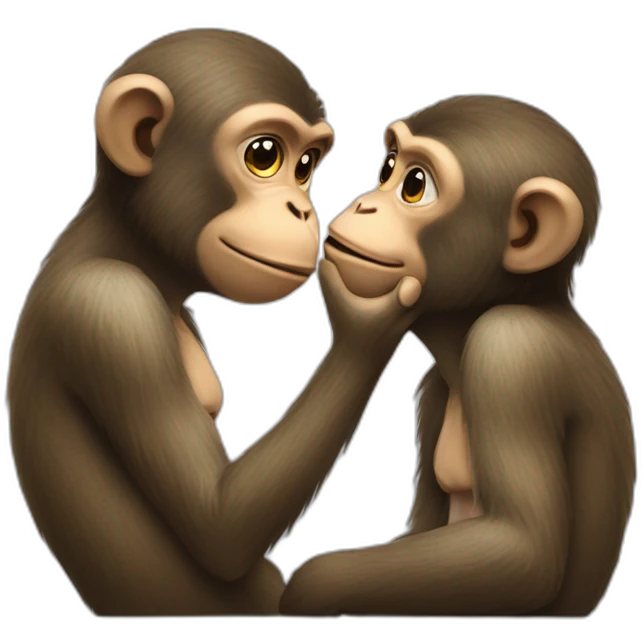 Monkey giving a kiss emoji