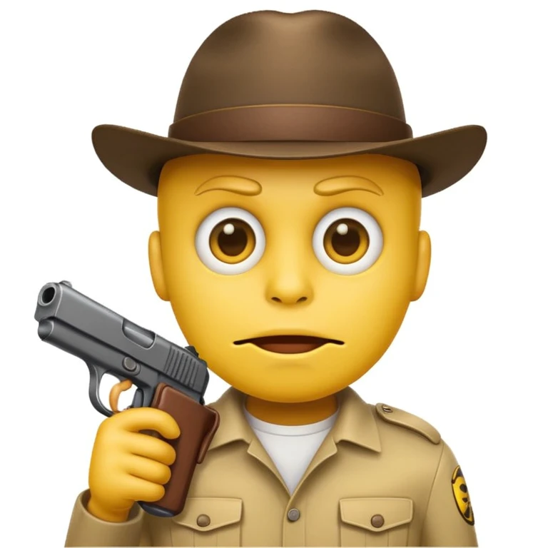 Standard yellow face emoji with a gun in its mouth emoji