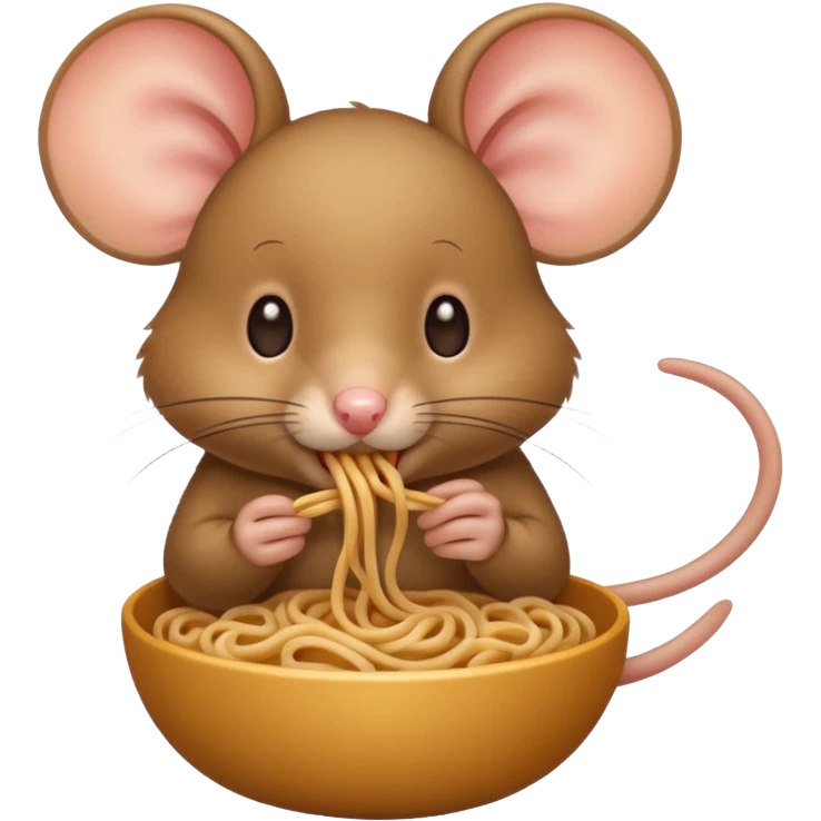 mouse eating noodle emoji