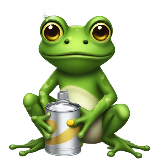 Gorgeous female Frog with a can of spray paint  emoji