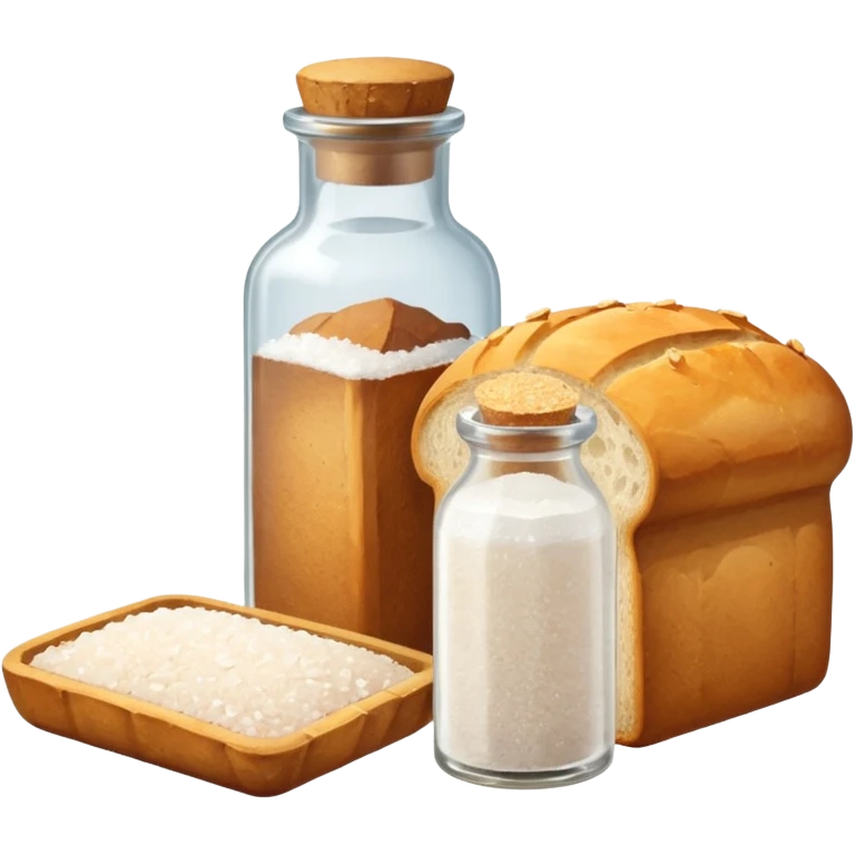 simple a bottle of salt and a loaf of bread emoji