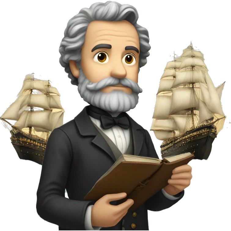jules verne holds the ship in his hands emoji