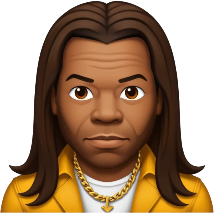 Busta Rhymes with dark brown long hair  emoji