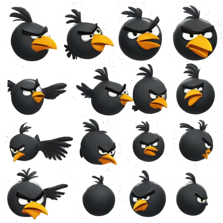 Angry birds bomb bird emoji