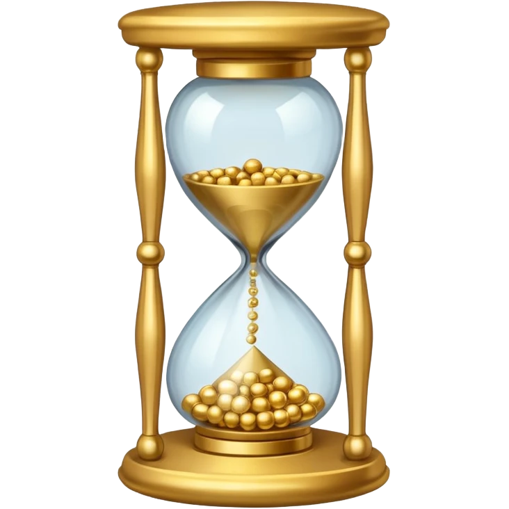 Hourglass with golden small marbles emoji