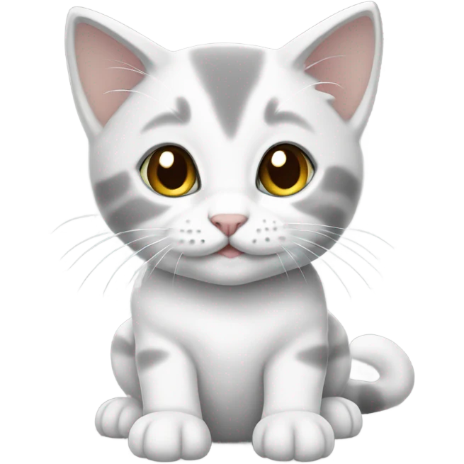 white and grey kitten emoji