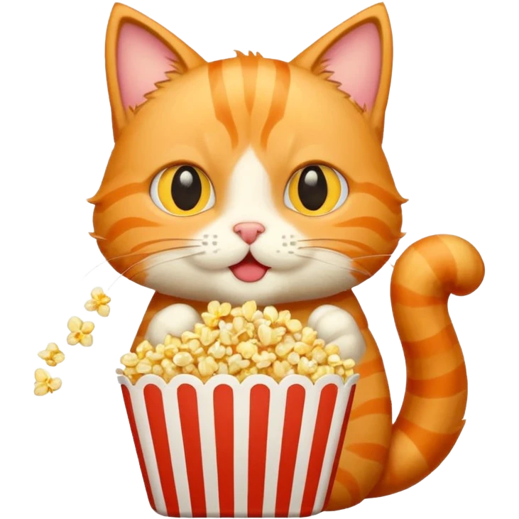 Gato comendo pipoca emoji