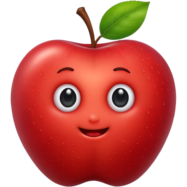 a Worm peeking from apple emoji
