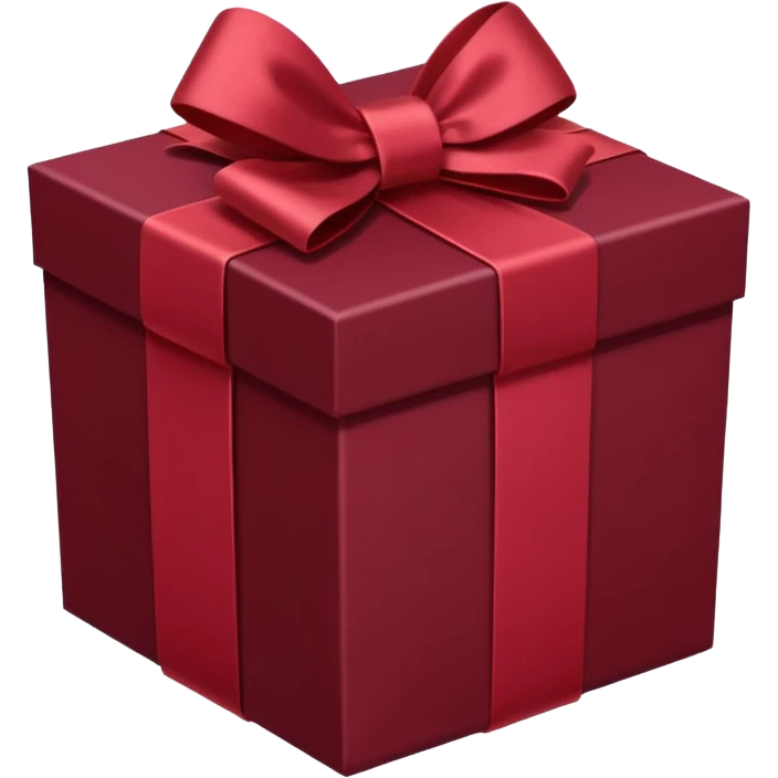 Maroon gift box with white wrapping emoji