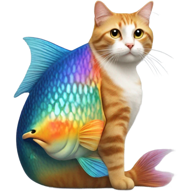 Fish riding a cat emoji