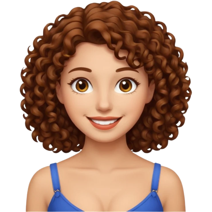 Femme cheveux bouclée brun décolleté  emoji