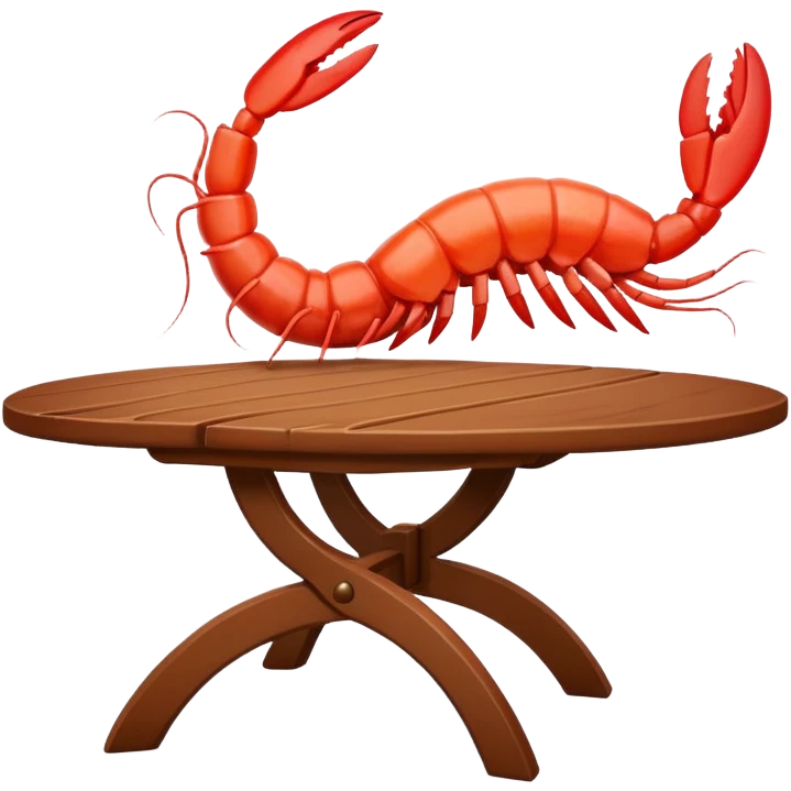 Prawns kicking a table emoji