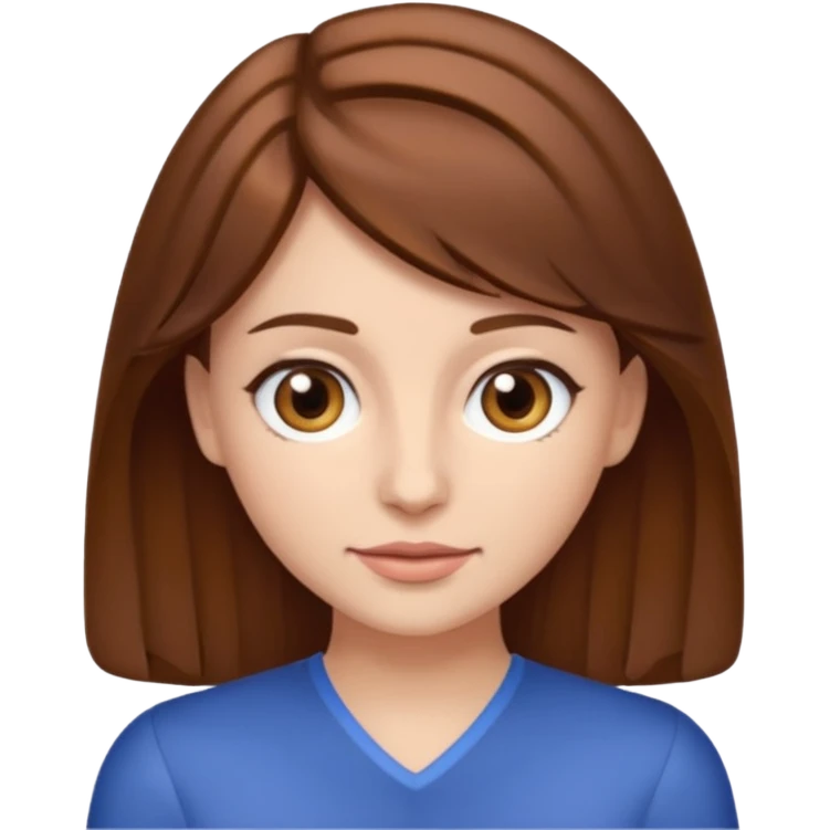 create an emoji of Sophie Sheridan in mamma Mia but with brown long hair and brown eyes emoji