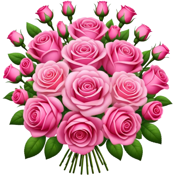 Huge pink flower bouquet with different flowers and pink tones and roses emoji