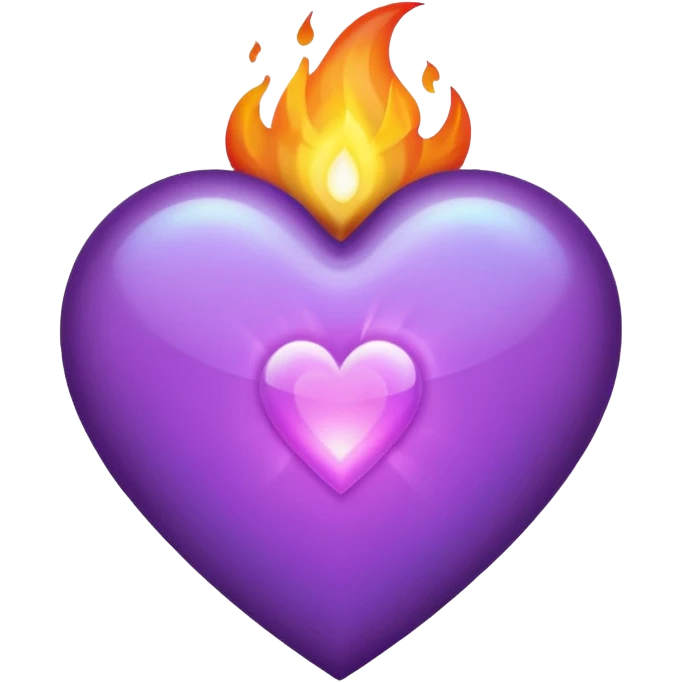 purple heart with flame  emoji