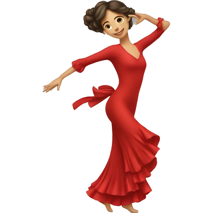 spanish dancing woman red dress emoji