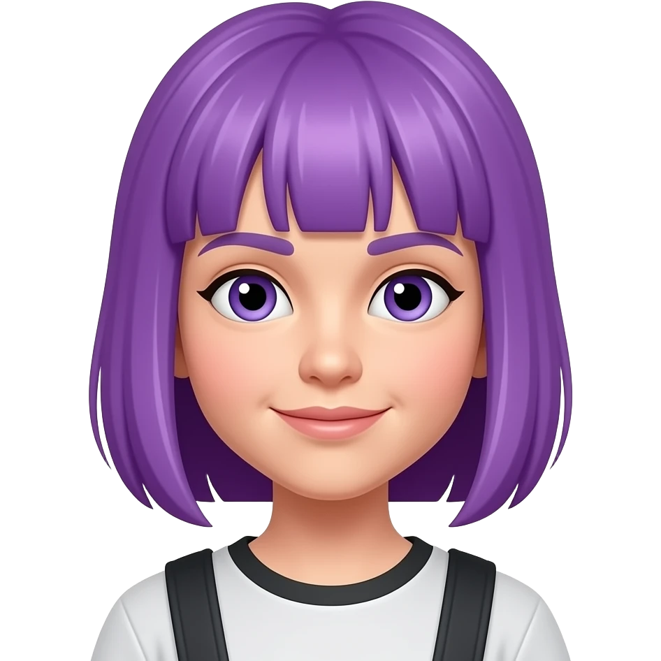 Cabelo roxo emoji