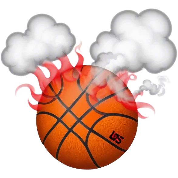 Basketball red eyes with smoke background emoji