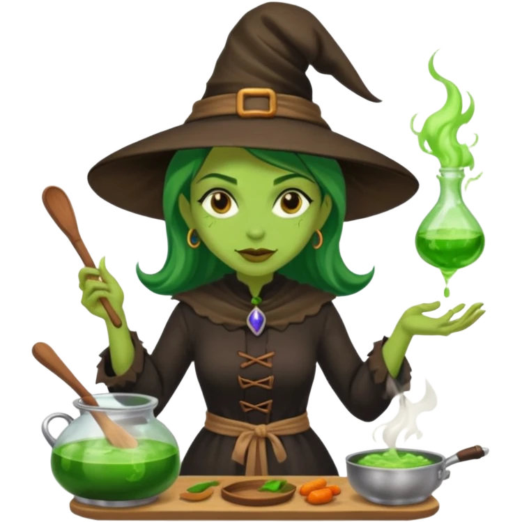 green witch cooking potion emoji