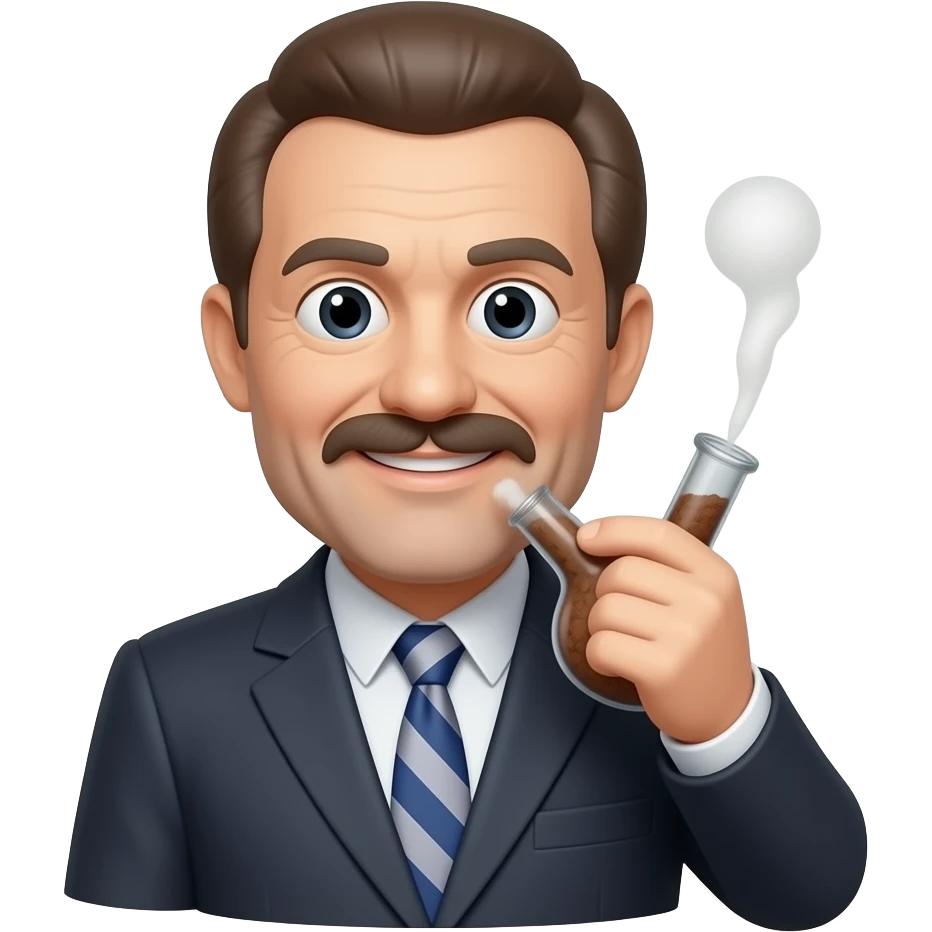 emoji of jim backus with bong emoji