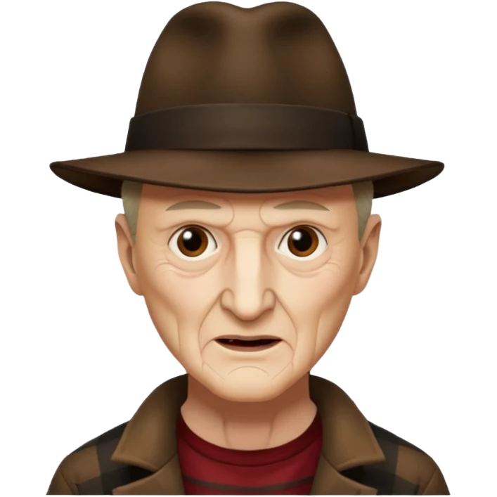 Robert Englund as Freddy Krueger with brown hat emoji