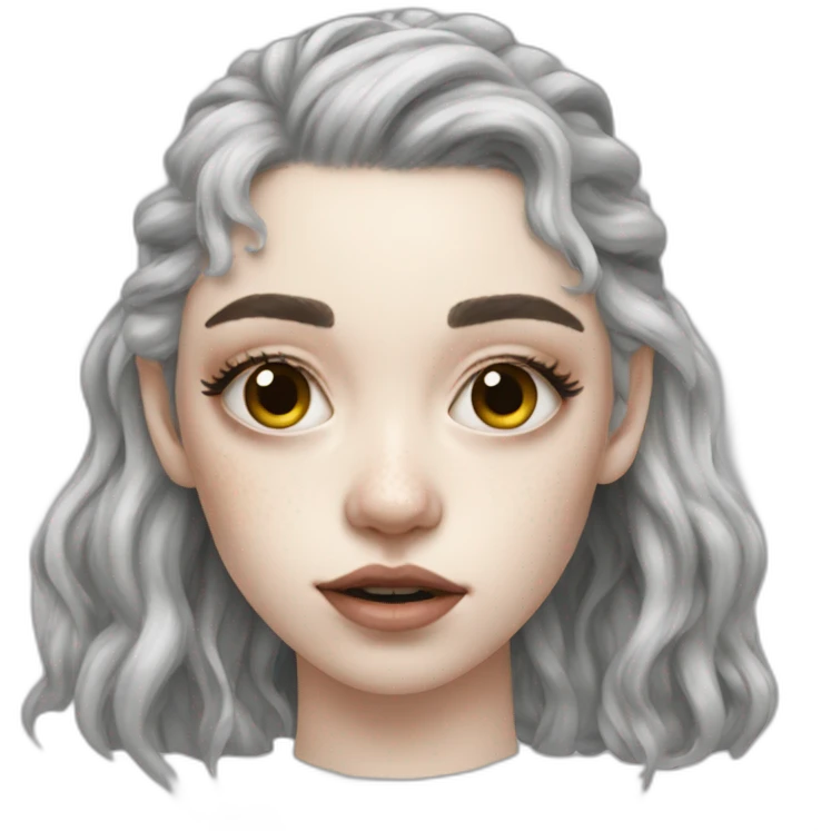 grimes with lotion on her face emoji